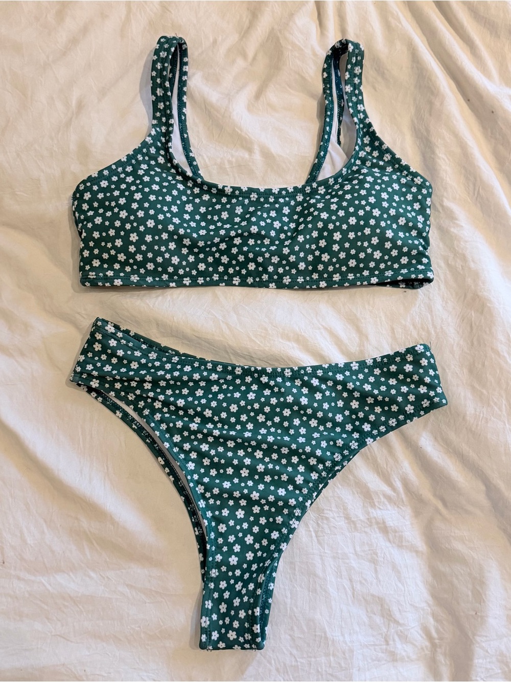 Green floral bikini set medium
